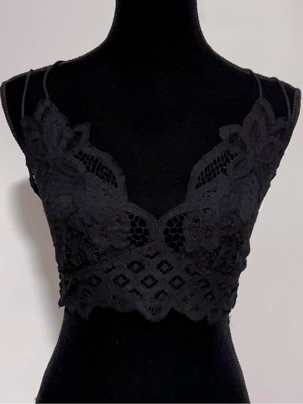 Free People Black Floral Lace Bralette